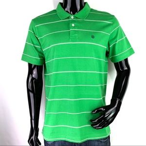 Nautica men’s large green stripe polo shirt NWOT